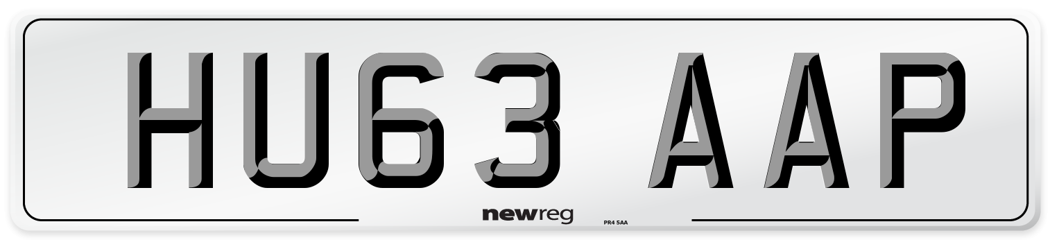 HU63 AAP Number Plate from New Reg